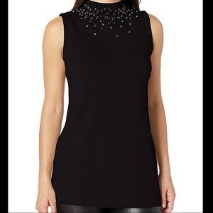 Nic + Zoe Summer Stud Embellished Sleeveless Top